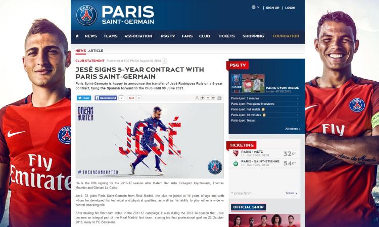 PSG UFFICIALE dal Real Madrid arriva Jesè contratto fino al 2021