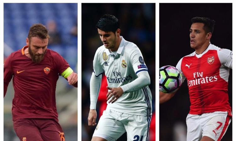 De Rossi, Morata, Sanchez: bagarre sul mercato per Inter, Milan e Juve