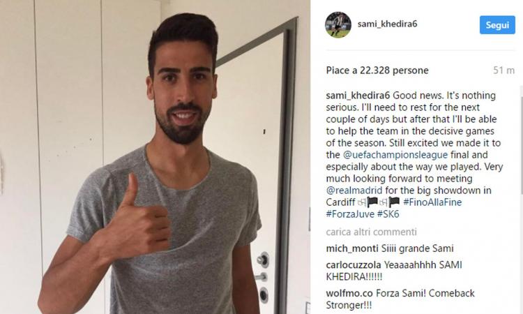 Juve, trauma distrattivo per Khedira Juve, trauma distrattivo per Khedira