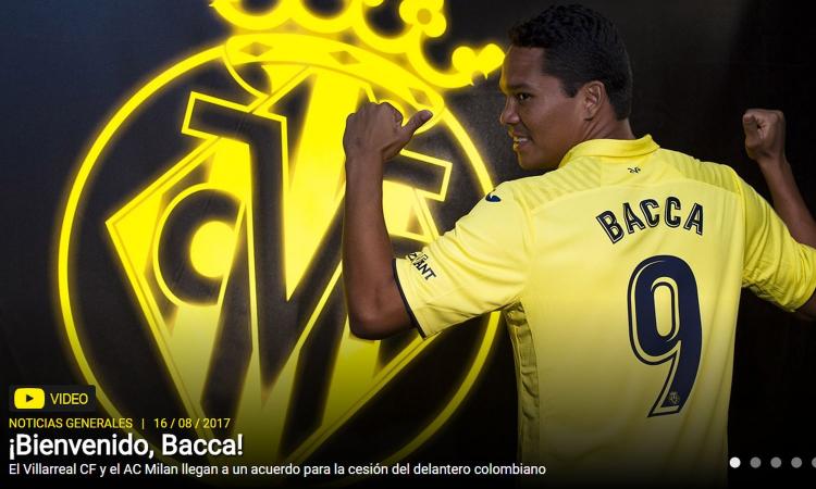 Milan, UFFICIALE: Bacca al Villarreal, indosserà la maglia numero 9 VIDEO