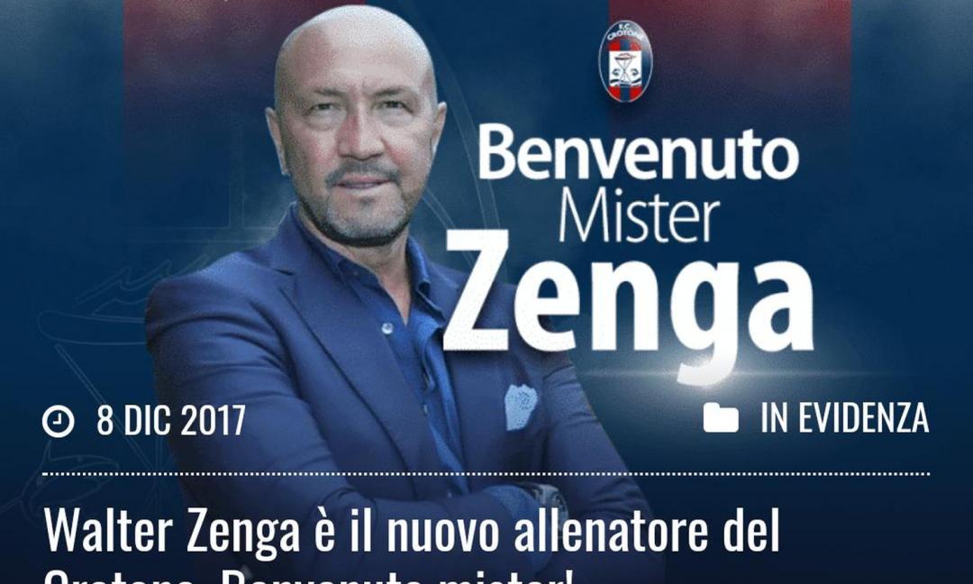 Crotone Ufficiale Zenga Il Nuovo Allenatore Ilbianconero