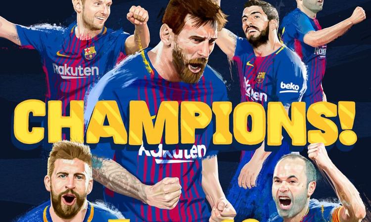 LIGA: BARCELLONA CAMPIONE PER LA 25ª VOLTA A + 15 SUL REAL