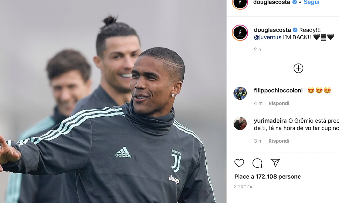 Juve Douglas Costa Esulta Sui Social Sono Tornato Champions League