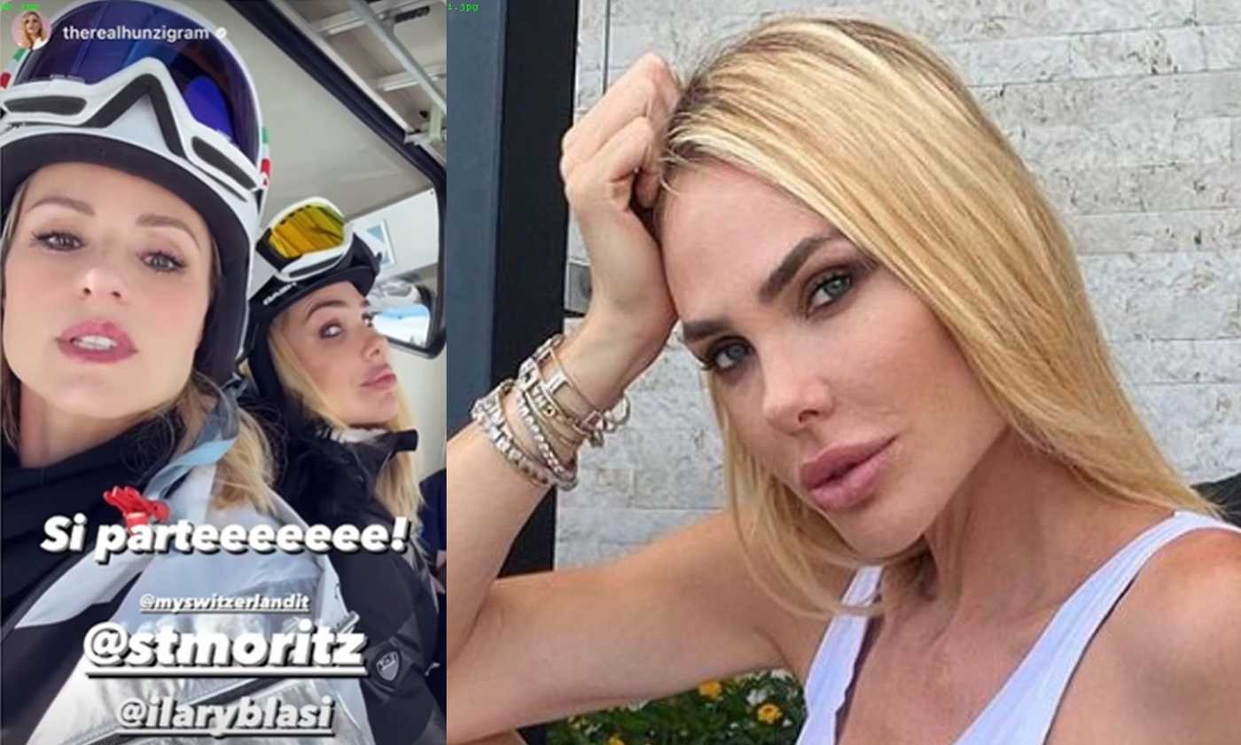 Ilary Blasi Ponte A St Moritz Con Michelle Hunziker E Bastian