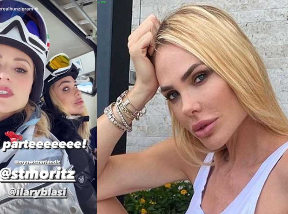 Ilary Blasi Ponte A St Moritz Con Michelle Hunziker E Bastian