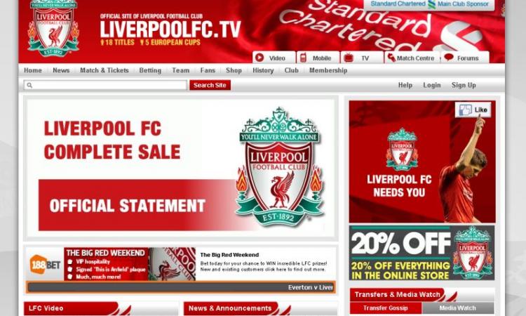 Liverpool, ufficiale l'acquisto della Nesv