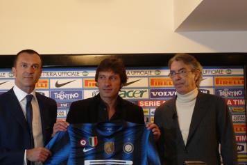 Leonardo all\'Inter con Branca e Moratti