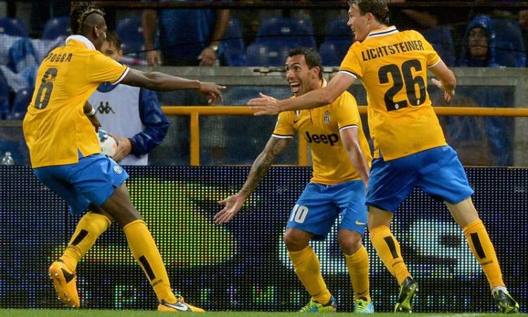 Sampdoria-Juventus 0-1, ci pensa Tevez