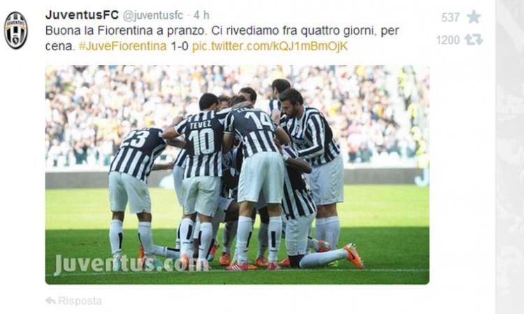 'Buona la Fiorentina a pranzo': un tweet della Juve fa infuriare il mondo viola