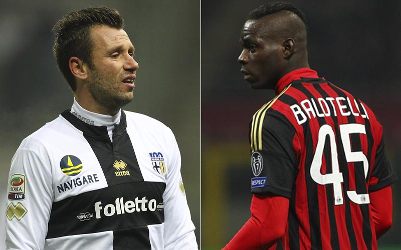 Milan-Parma: è Cassano vs Balotelli