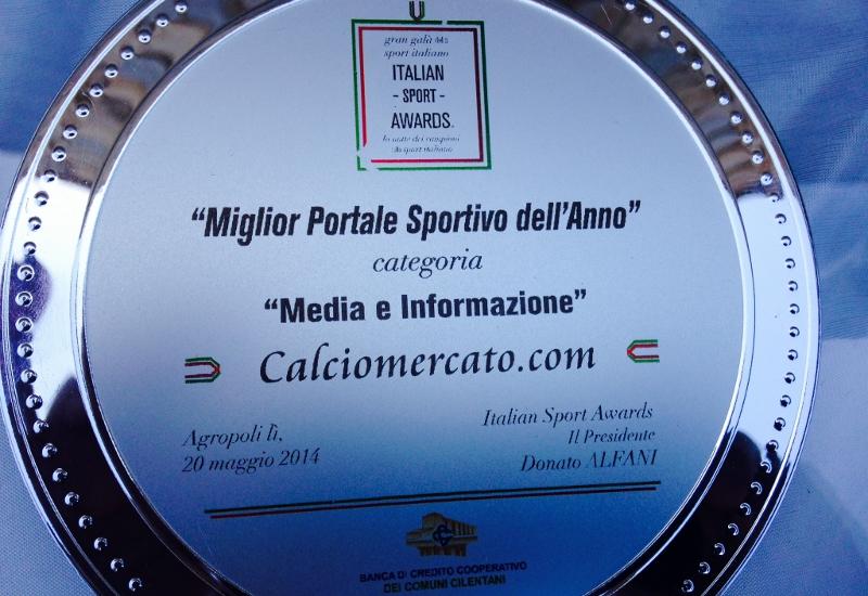 Agropoli, Italian Sport Awards 2014: Calciomercato.com miglior sito sportivo in Italia e Jacobelli miglior Direttore