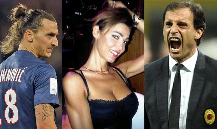 Allegri e Ibrahimovic, scintille per colpa di una showgirl FOTO e VIDEO