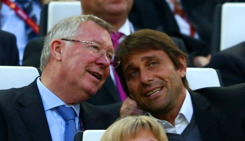 Conte in tribuna con Ferguson. Clima disteso con Agnelli e John Elkann