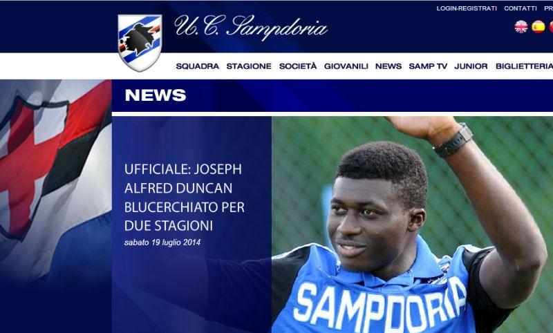 Sampdoria, UFFICIALE: firma Duncan