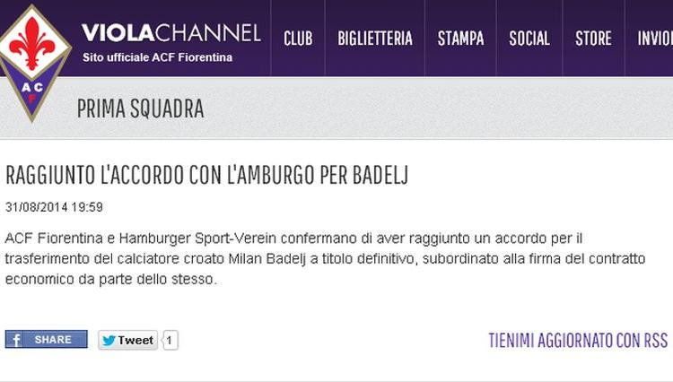 Fiorentina, UFFICIALE: arriva Badelj dall'Amburgo