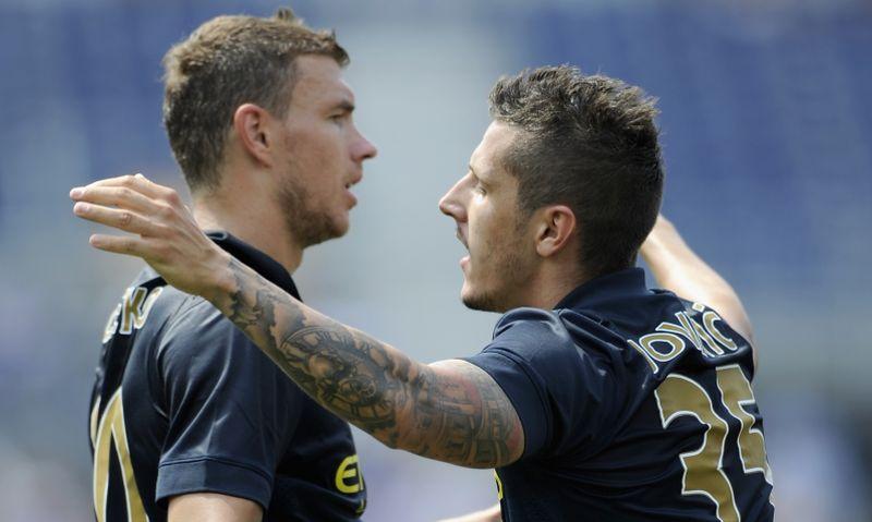 Dzeko e Jovetic in tribuna al City