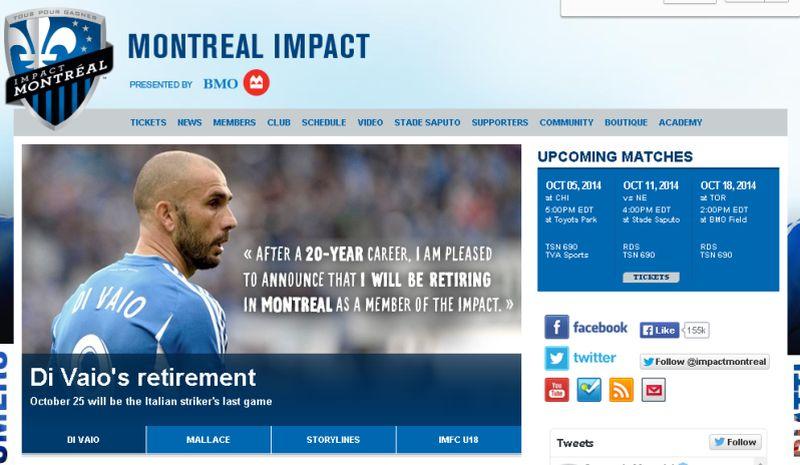 Montreal Impact, UFFICIALE: si ritira Di Vaio