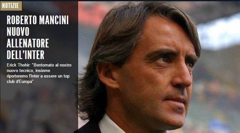 Inter, Mancini twitta: 'Una nuova stimolante sfida'