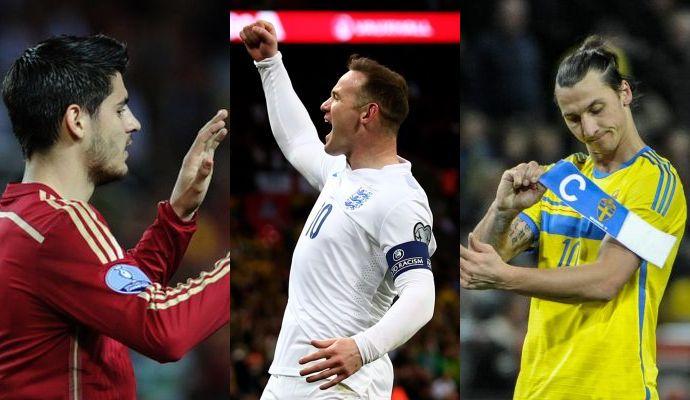 Qual. Euro 2016: Morata, Rooney e Ibra gol d'autore. Montenegro-Russia sospesa