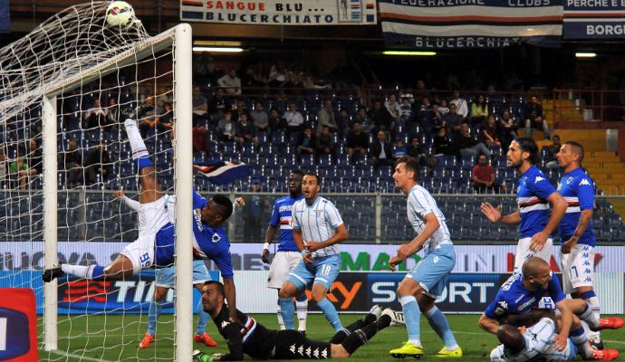 Lazio seconda: Gentiletti piega la Samp