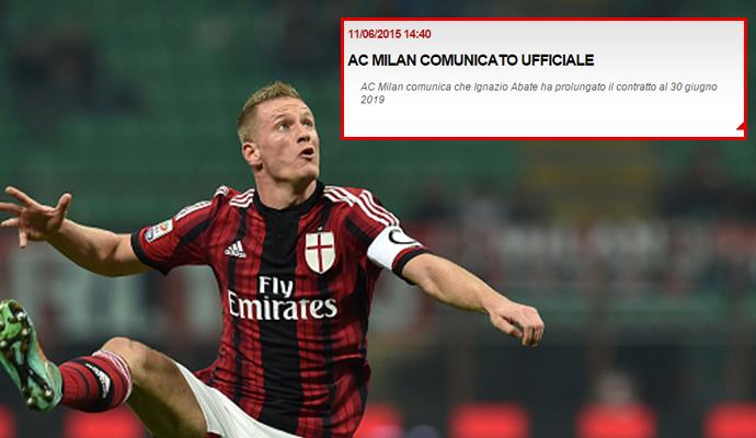 Milan, UFFICIALE: Abate rinnova 