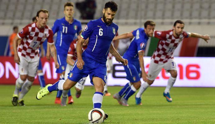 Candreva risponde a Mandzukic con un cucchiaio su rigore: Croazia-Italia 1-1