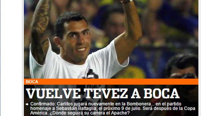 Tevez-Boca: l'8 luglio alla Bombonera 