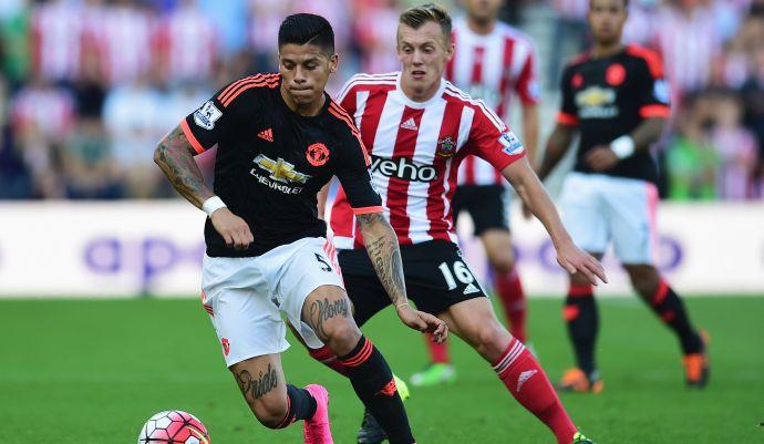 Manchester United defender Marcos Rojo spotted amongst the fans at Stoke: Photo