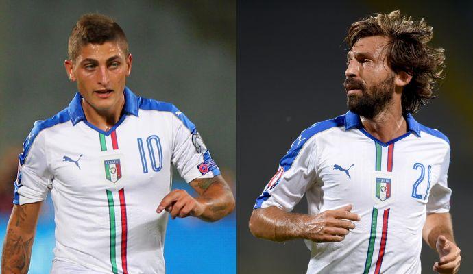 Italia: con Malta delude l'esperimento del doppio regista Verratti-Pirlo. Chi schierare a centrocampo con la Bulgaria?