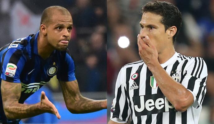 Inter-Juve, duello tra ex: Hernanes guarda Felipe Melo che ringhia