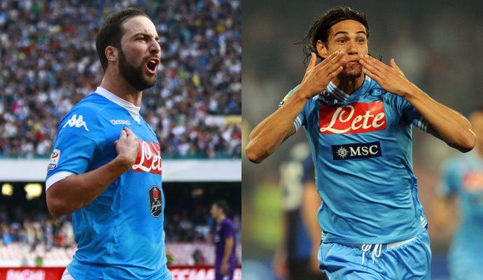 Napoli, Cavani vs Higuain: vince il Pipita