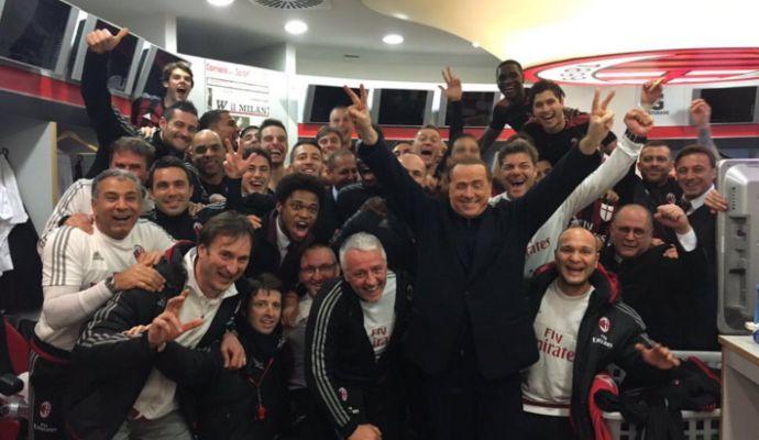 PICTURED! Silvio Berlusconi celebrates derby win in Milan dressing room