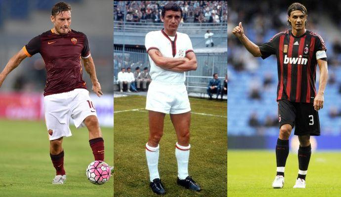 Da Riva a Maldini e Totti: le 10 bandiere