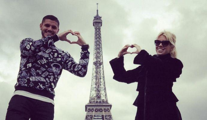 Wanda-Icardi, pace fatta: bacio sotto la Tour Eiffel VIDEO