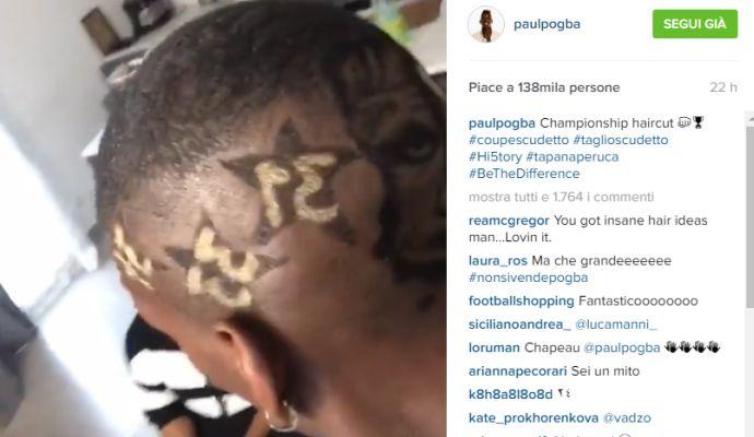 Pogba, nuovo look per festeggiare lo scudetto della Juve. FOTO e VIDEO