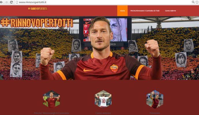 #RinnovoPerTotti: a new fans site is born to try to convince Pallotta