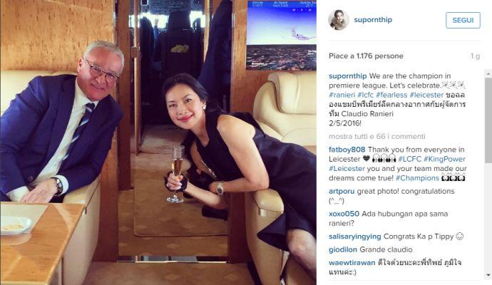 Ranieri se la gode: jet e champagne con la supermanager del Leicester