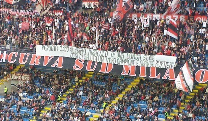 Milan, striscione per Abbiati: 'Vero uomo e grande campione' FOTO