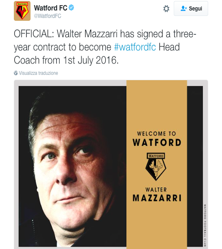 Un giocatore del Watford accusa Mazzarri: 'Ci fa stare sempre in hotel, alcuni di noi non sono entusiati'