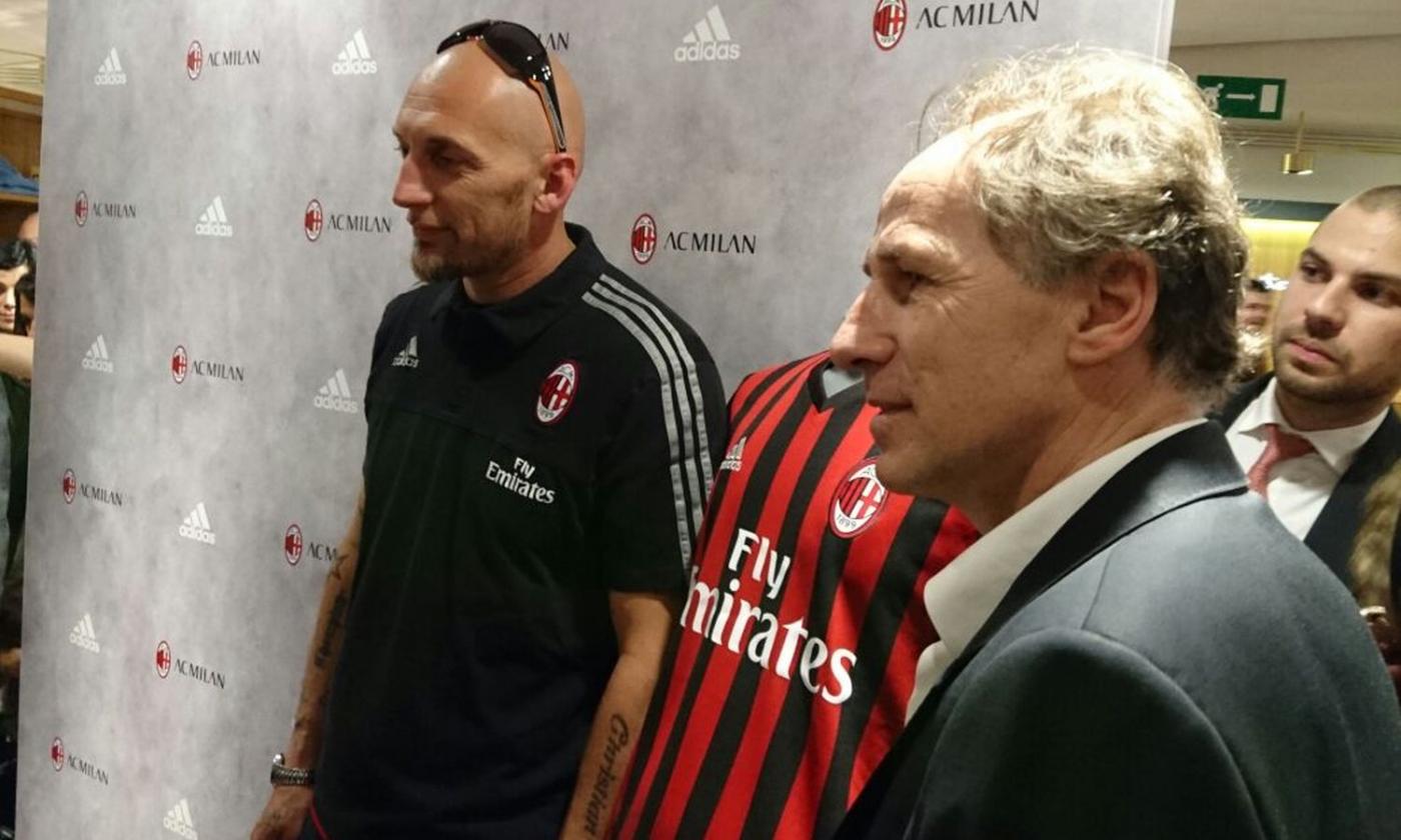 L'ex capitano del Milan Franco Baresi alla presentazione di Aurora Calcio