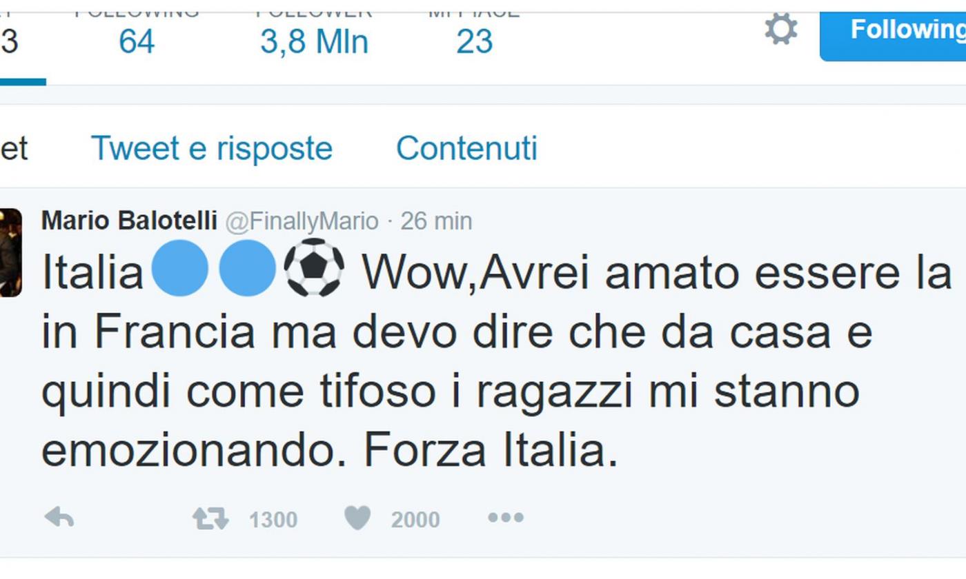 Italia, la festa è anche social: da Balotelli a Pirlo, quanti complimenti 