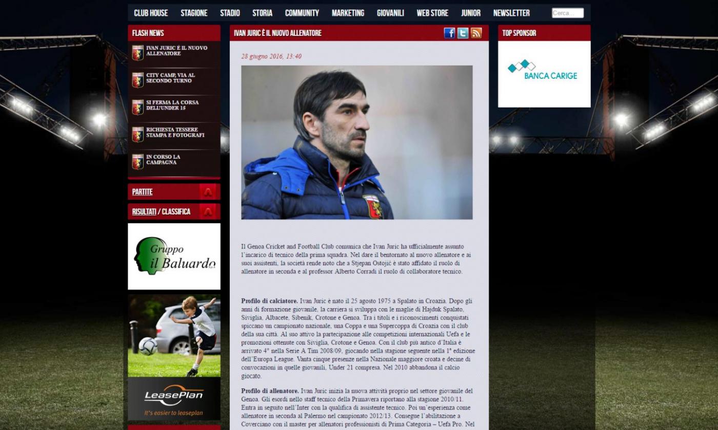 Genoa, UFFICIALE: Ivan Juric è il nuovo allenatore