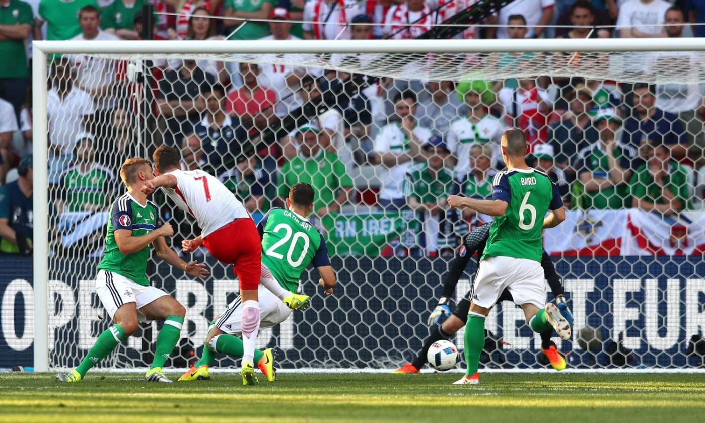 La Polonia domina, ma vince di misura: 1-0 all'Irlanda del Nord con gol di Milik