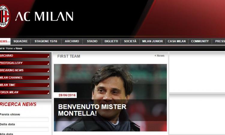 AC MILAN CONFIRM APPOINTMENT OF MONTELLA