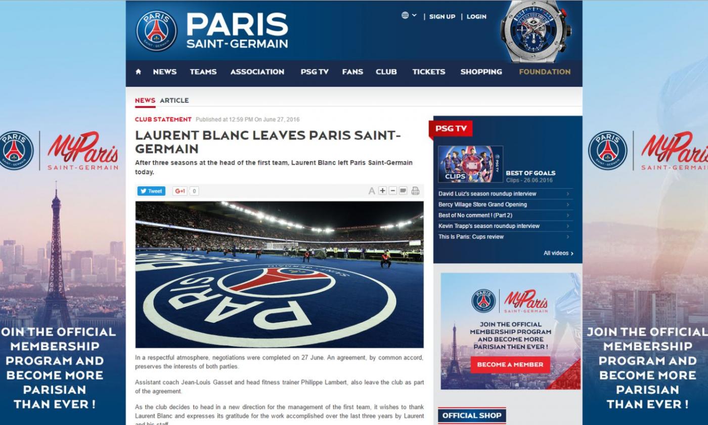 PSG, UFFICIALE: addio a  Blanc