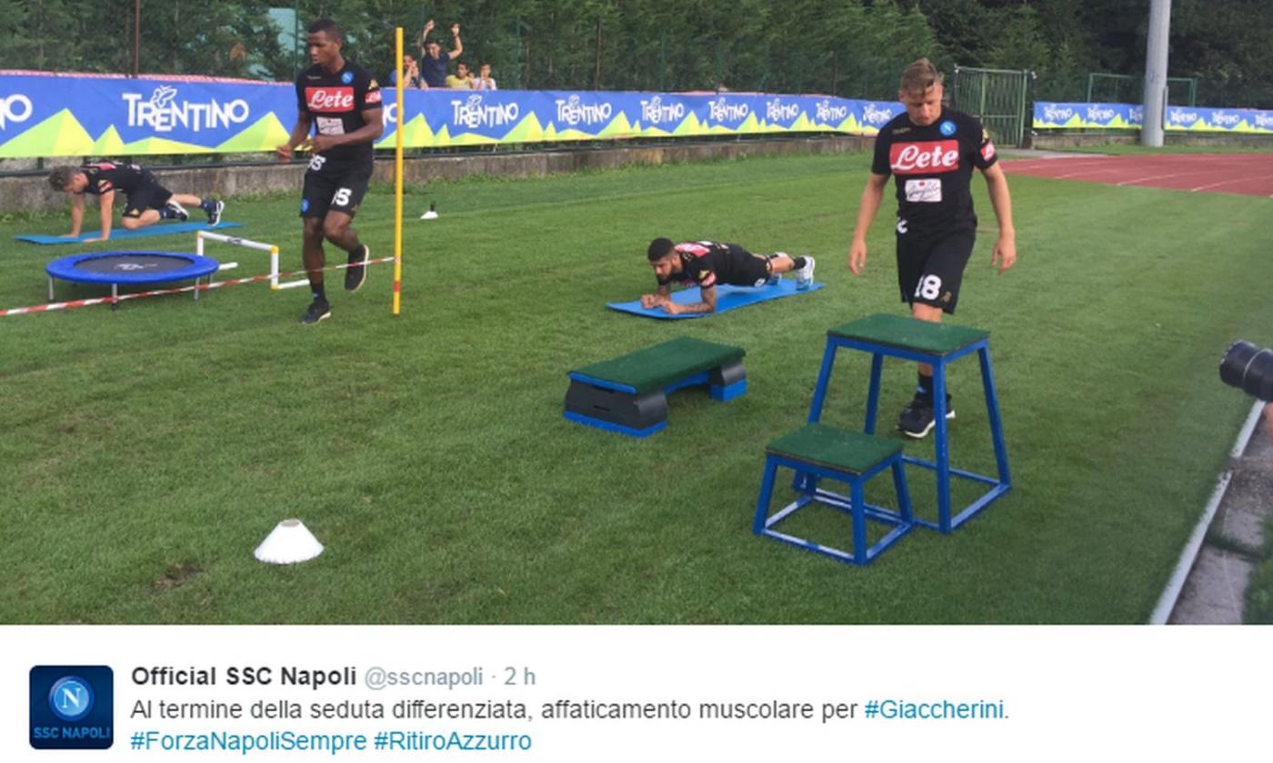 Napoli: affaticamento muscolare per Giaccherini