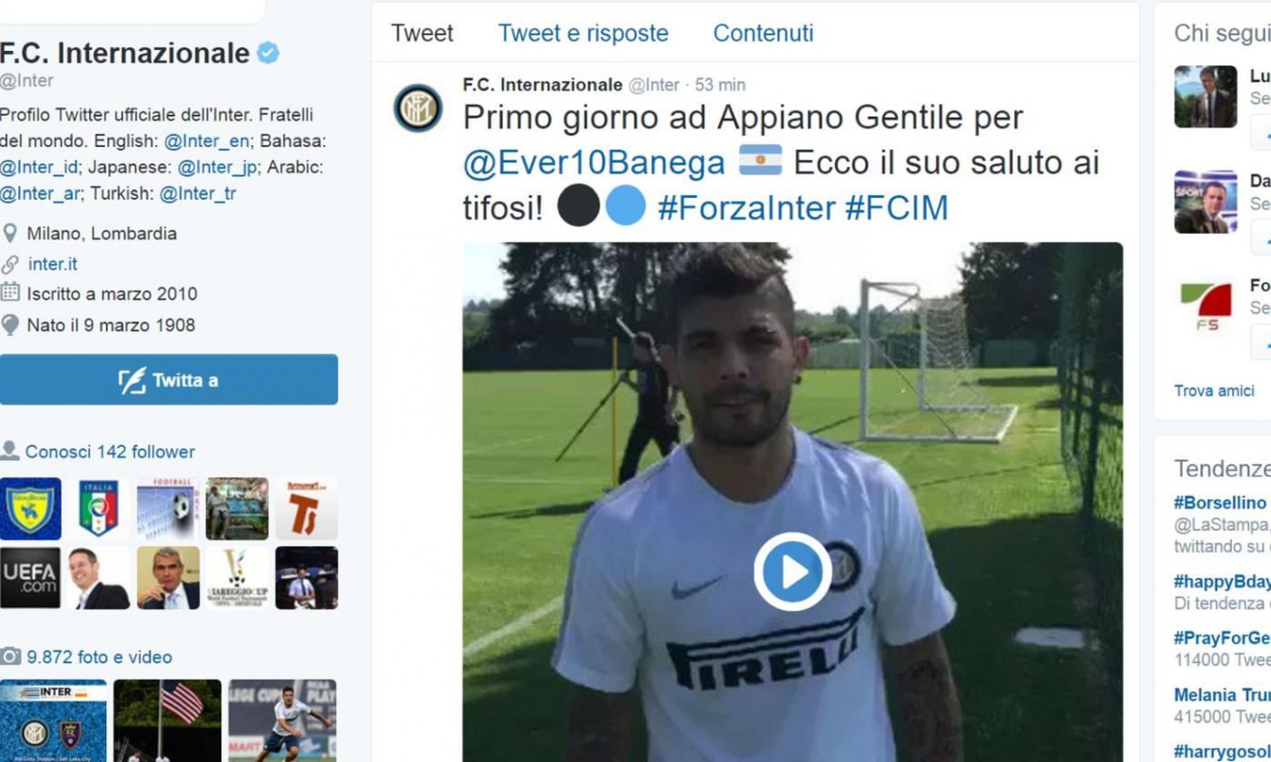 Banega arriva ad Appiano: 'Forza Inter'. Caccia al centrocampista: i nomi