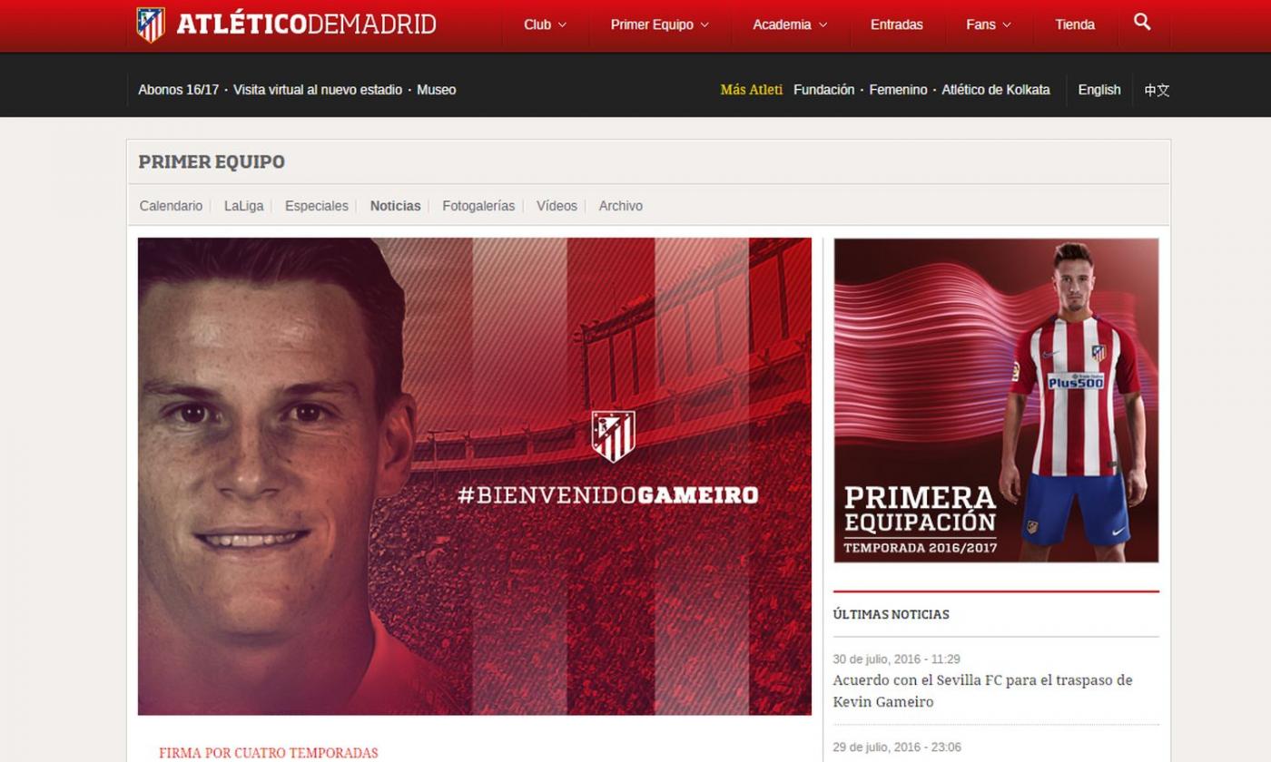 Atletico Madrid, OFFICIAL: take Gameiro