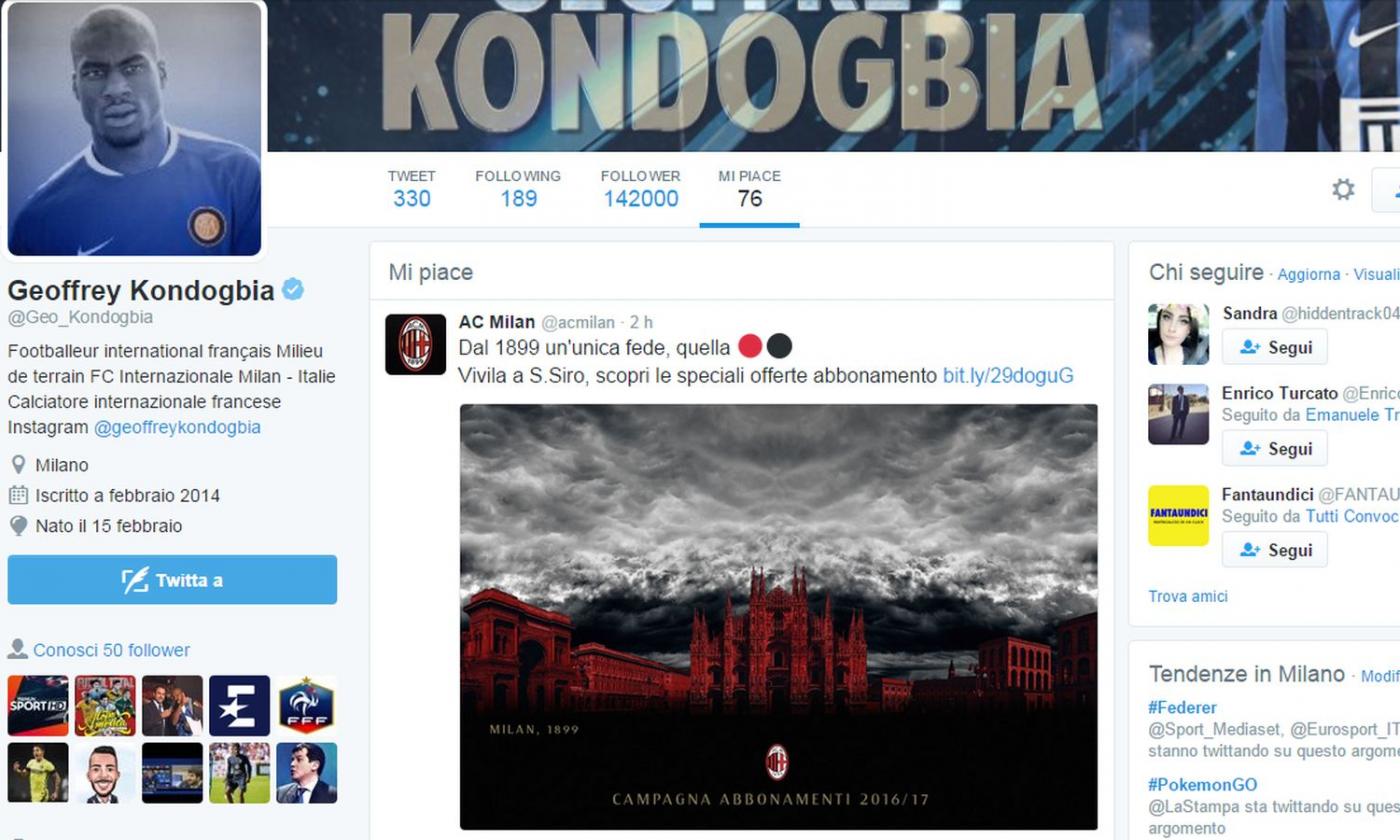 Incredibile Kondogbia! Mette 'mi piace' alla campagna abbonamenti del Milan