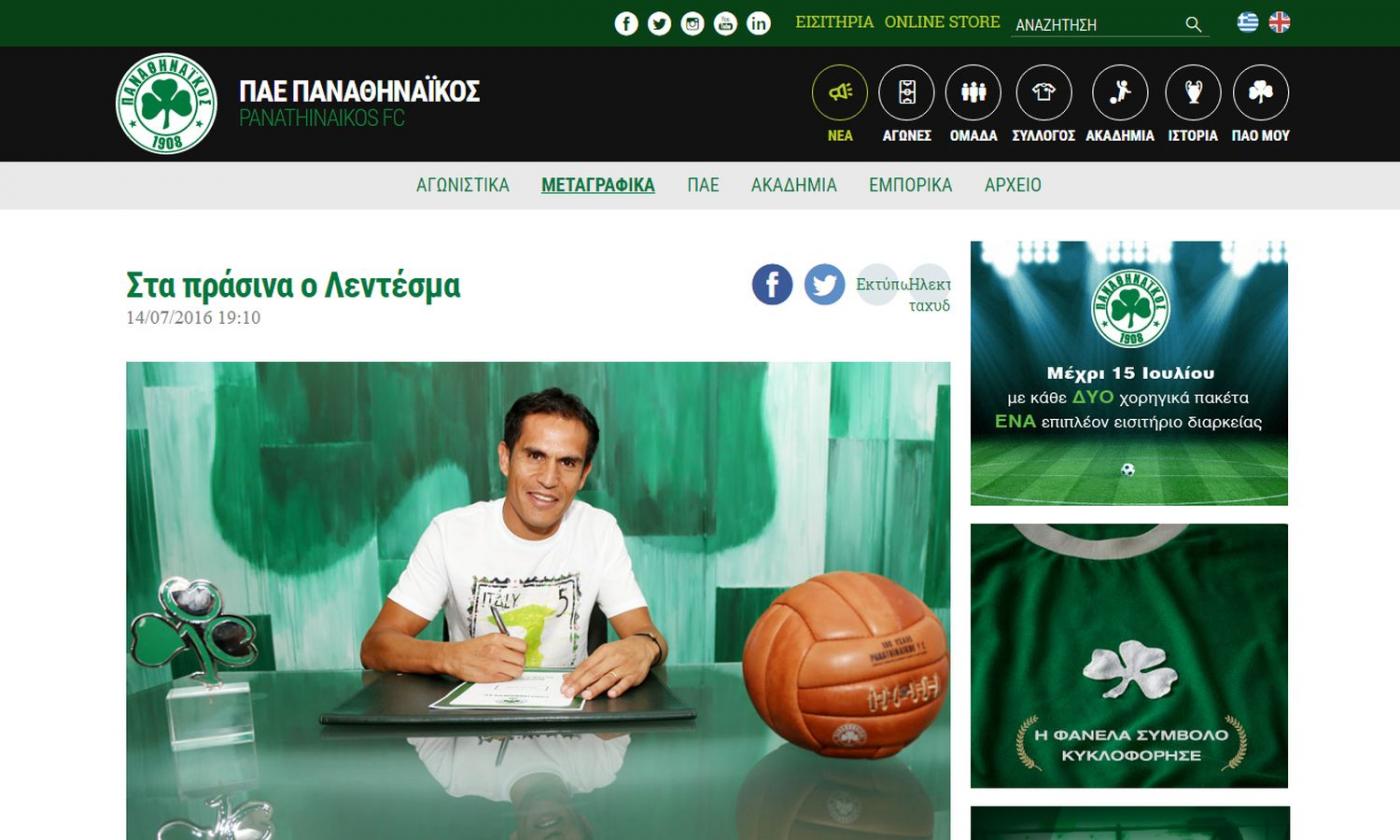 Panathinaikos, UFFICIALE: biennale per Ledesma